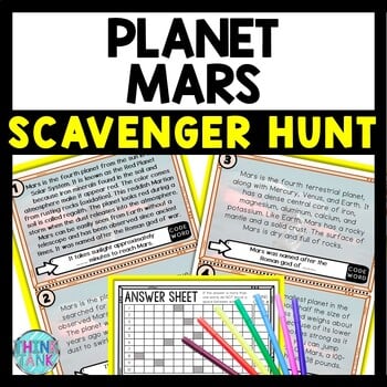 Planet Mars Scavenger Hunt Reading Comprehension Activity