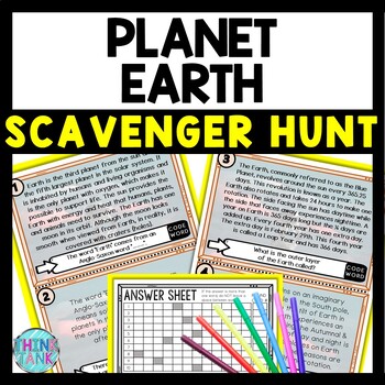 Planet Earth Scavenger Hunt Reading Comprehension Activity - Solar System