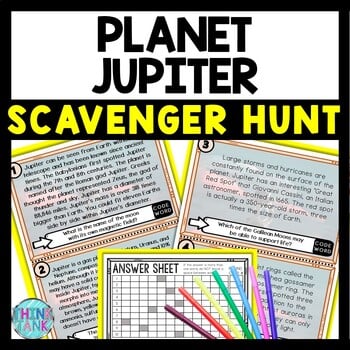 Planet Jupiter Scavenger Hunt Reading Comprehension Activity - Solar System