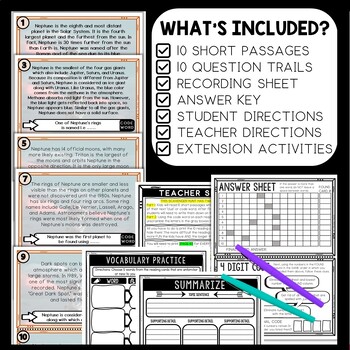 Planet Neptune Scavenger Hunt Reading Comprehension Activity - Solar System - Image 2