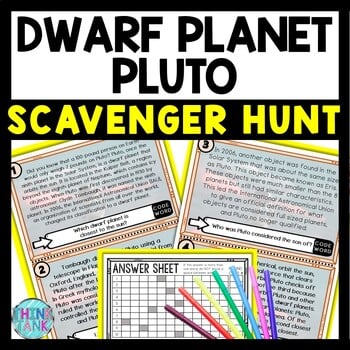 Dwarf Planet Pluto Scavenger Hunt Reading Comprehension Activity