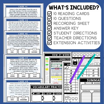 Planet Saturn Scavenger Hunt - Reading Comprehension Activity - Solar System - Image 2