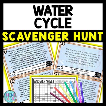 Water Cycle Scavenger Hunt Reading Comprehension Activity