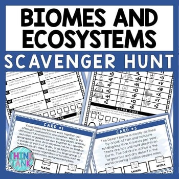 Biomes and Ecosystems Scavenger Hunt - Reading Comprehension Activity