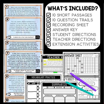 Marie Curie Scavenger Hunt Reading Comprehension Activity - Image 2