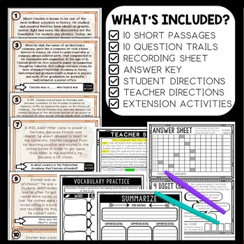 Albert Einstein Scavenger Hunt Reading Comprehension Activity - Image 2