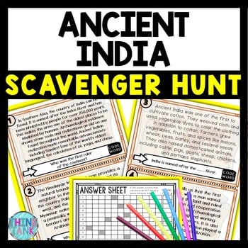 Ancient India Scavenger Hunt Reading Comprehension Activity