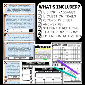 Human Brain Scavenger Hunt Reading Comprehension Activity - Image 2
