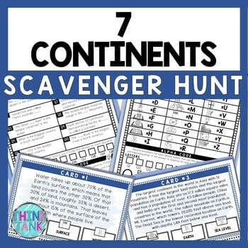 7 Continents Scavenger Hunt - Reading Comprehension Activity