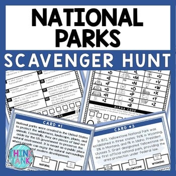 National Parks Scavenger Hunt - Reading Comprehension Activity