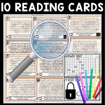 Kublai Khan Scavenger Hunt Reading Comprehension Activity - Ancient China - Image 3