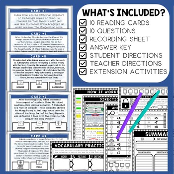 Kublai Khan Scavenger Hunt - Reading Comprehension Activity - Ancient China - Image 2