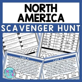 North America Scavenger Hunt - Reading Comprehension Activity