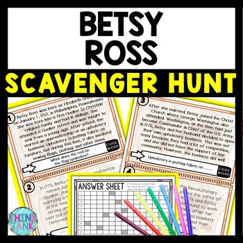 Betsy Ross Scavenger Hunt Reading Comprehension Activity