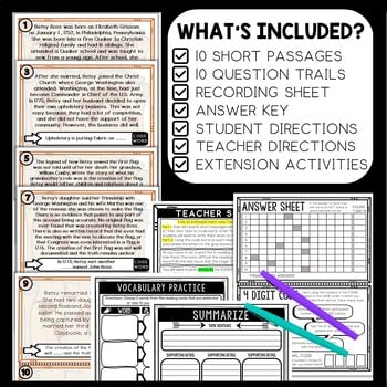 Betsy Ross Scavenger Hunt Reading Comprehension Activity - Image 2