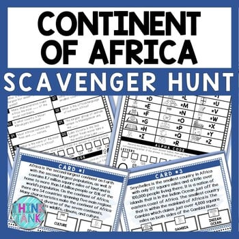 Continent of Africa Scavenger Hunt - Reading Comprehension Activity