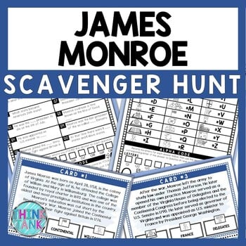 James Monroe Scavenger Hunt - Reading Comprehension Activity
