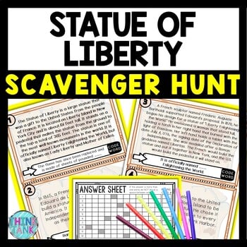 Statue of Liberty Scavenger Hunt Reading Comprehension Activity