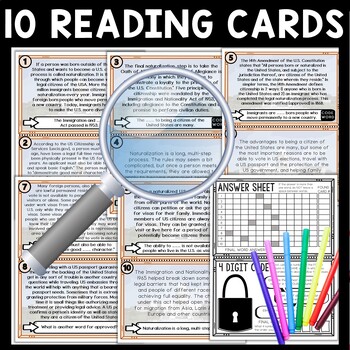 Citizenship and Naturalization Scavenger Hunt Reading Comprehension Activity - Image 3