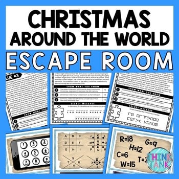 Christmas Around the World ESCAPE ROOM - Holiday Reading Comprehension Activity
