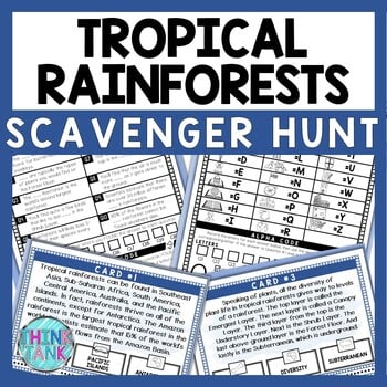 Tropical Rainforests Scavenger Hunt - Reading Comprehension Activity