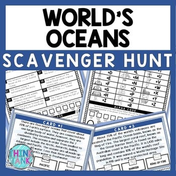 Oceans of the World Scavenger Hunt - Reading Comprehension Activity