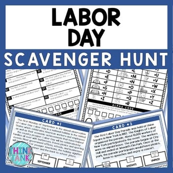 Labor Day Scavenger Hunt - Reading Comprehension Activity - Holiday