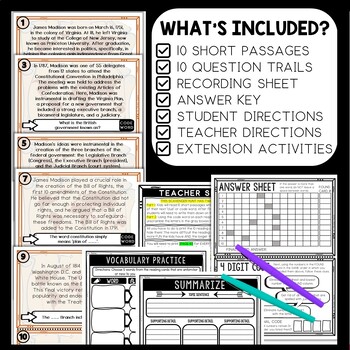 James Madison Scavenger Hunt Reading Comprehension Activity - Image 2