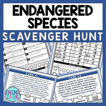 Endangered Species Scavenger Hunt - Reading Comprehension Activity