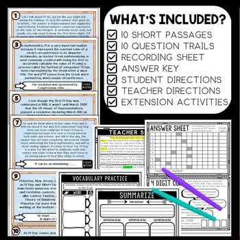 History of Pi Day Scavenger Hunt Reading Comprehension Activity - Image 2