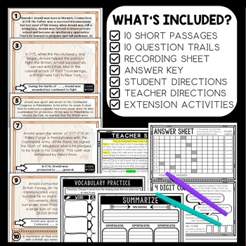 Benedict Arnold Scavenger Hunt Reading Comprehension Activity - Image 2