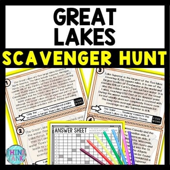 Great Lakes Scavenger Hunt Reading Comprehension Activity