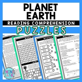 Planet Earth Reading Comprehension Puzzles Activity - No Prep - Solar System