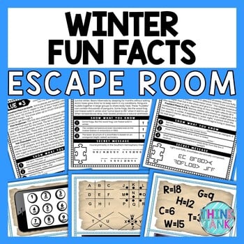 Winter ESCAPE ROOM - Reading Comprehension Activity - Fun Facts - No Prep