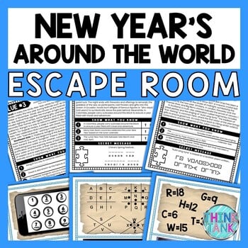 New Year's Around the World ESCAPE ROOM - Reading Comprehension Activity