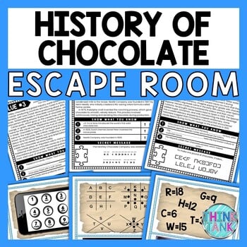 History of Chocolate ESCAPE ROOM - Reading Comprehension Activity - No Prep