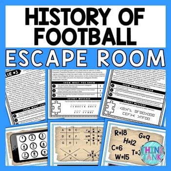 History of Football ESCAPE ROOM - Reading Comprehension Activity - No Prep
