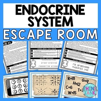 Endocrine System ESCAPE ROOM - Reading Comprehension Activity - Human Body
