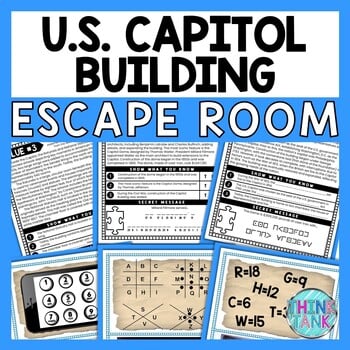 US Capitol Building ESCAPE ROOM - Reading Comprehension Activity - Congress