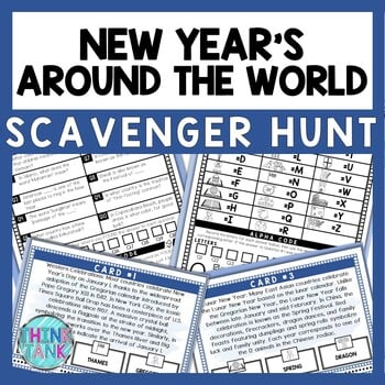 New Year's Around the World Scavenger Hunt - Reading Comprehension Activity