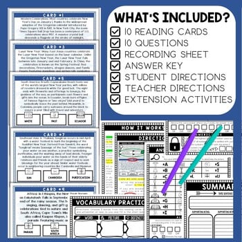 New Year's Around the World Scavenger Hunt - Reading Comprehension Activity - Image 2