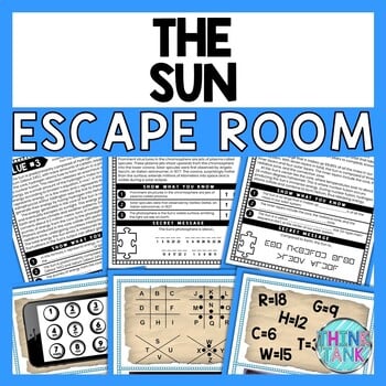 Sun ESCAPE ROOM - Reading Comprehension Activity - Solar System