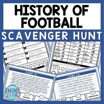 History of Football Scavenger Hunt - Reading Comprehension Activity