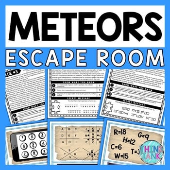 Meteors ESCAPE ROOM - Reading Comprehension Activity - Solar System