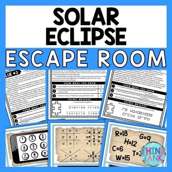 Solar Eclipse ESCAPE ROOM - Reading Comprehension Activity - Sun
