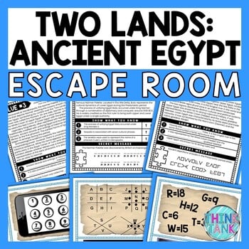 Two Lands of Ancient Egypt ESCAPE ROOM - Reading Comprehension Activity
