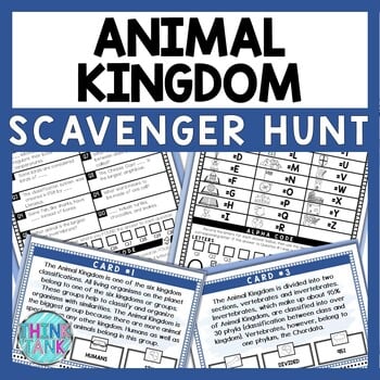 Animal Kingdom Scavenger Hunt - Reading Comprehension Activity