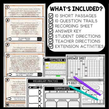 Dinosaurs Scavenger Hunt Reading Comprehension Activity - Image 2