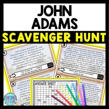 John Adams Scavenger Hunt Reading Comprehension Activity