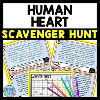 Human Heart Scavenger Hunt Reading Comprehension Activity